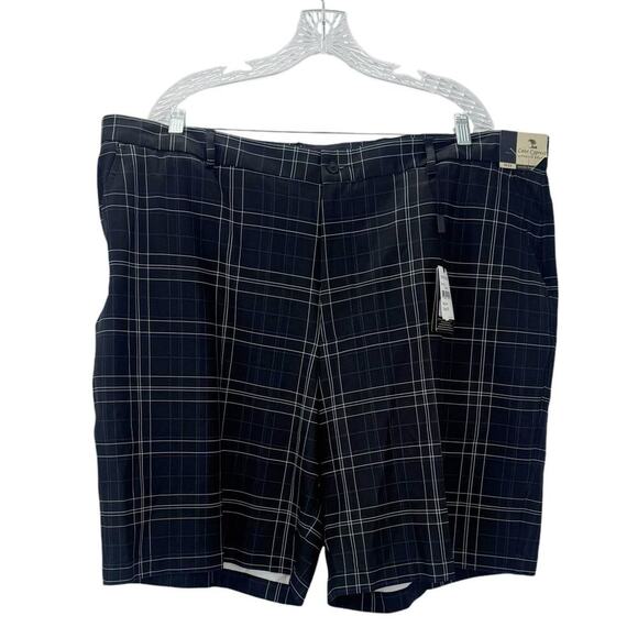 Lone Cypress Pebble Beach Plaid Golfing Shorts Black Blue Men's Size W44 NWT - Picture 1 of 11